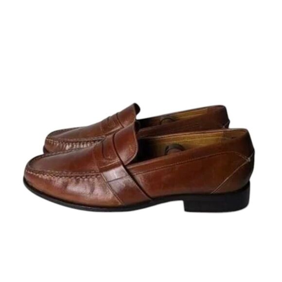 COLE HAAN Douglas Brown Leather Penny Loafers Size 10M - Picture 2 of 6